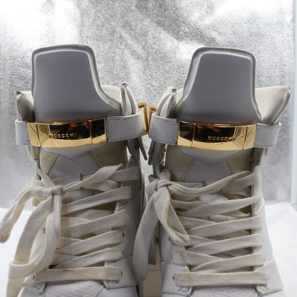 VNDS Buscemi B-Court High Top White Leather Luxury Sneakers Size 11 US / 44 EU main image 8